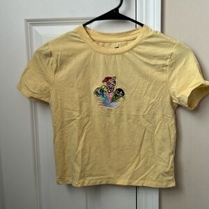 Powerpuff girl embroidered cropped tee